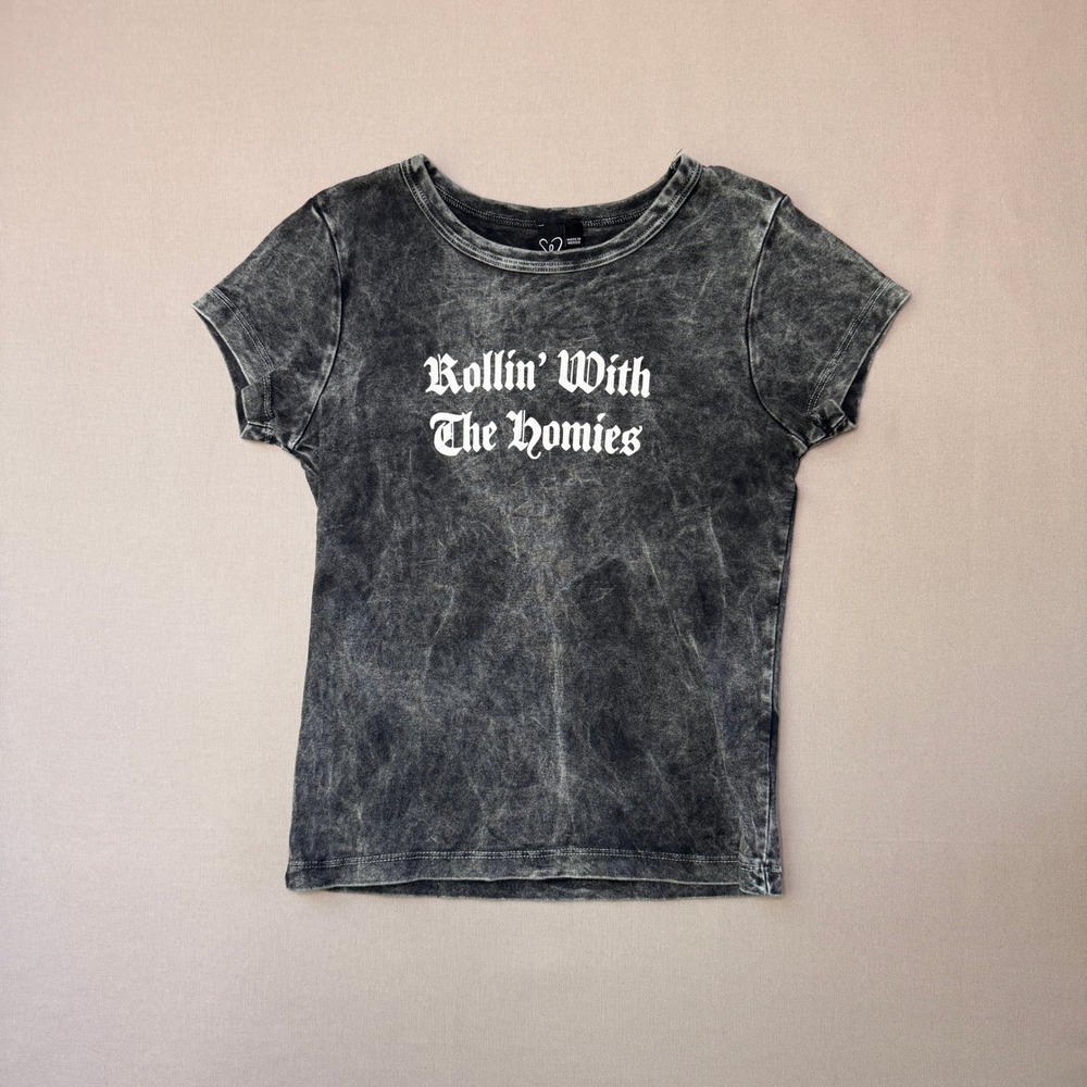 Windsor Rollin With The Homies Acid Wash Graphic Tee Grey Medium